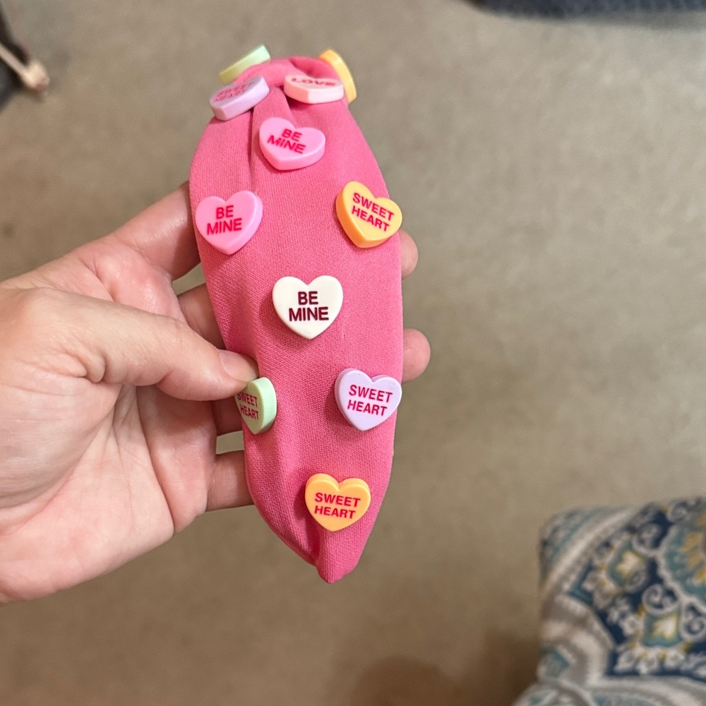 Pink Heart Candy Embellished Headband